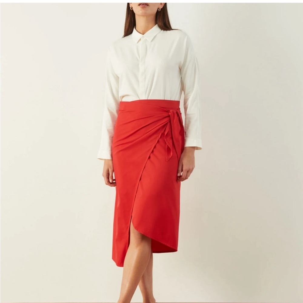 ADAY it’s a swirl midi skirt chili